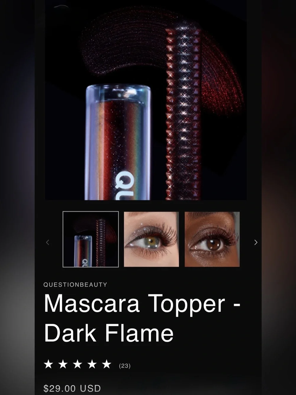 Question Beauty Mascara Topper - Dark Flame